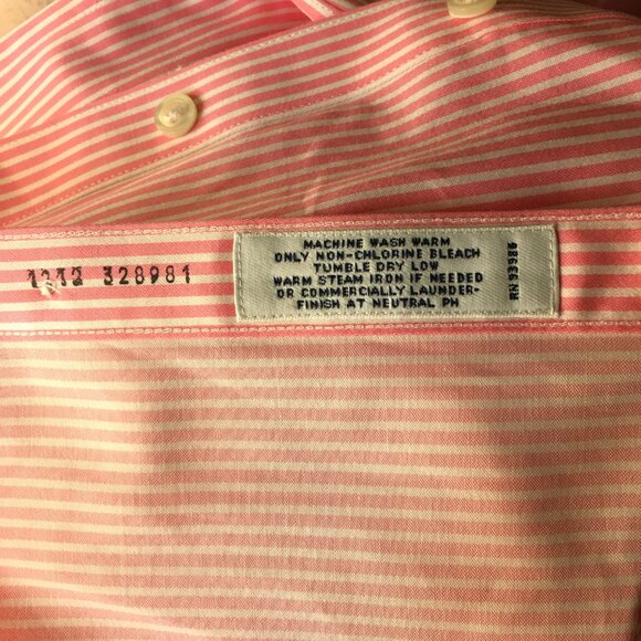 🐑 𝐁𝐑𝐎𝐎𝐊𝐒 𝐁𝐑𝐎𝐓𝐇𝐄𝐑𝐒 🐑 French Cuff Blouse Pink/White Stripe NEW!! - Picture 8 of 11